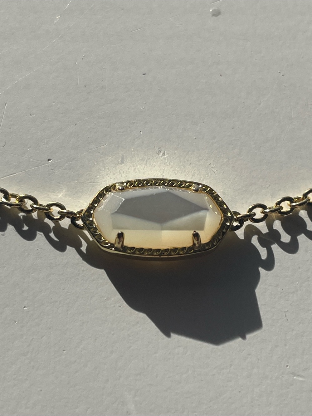 Kendra Scott Mother of Pearl Bracelet 14k Gold Plated with Adjustable Chain